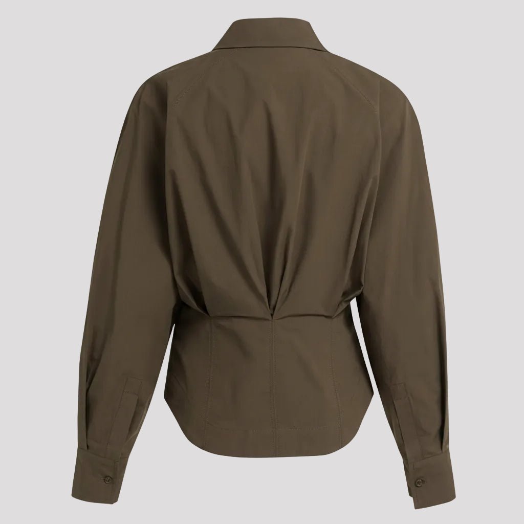 Blouse met tailleaccent in Bruin - Finn Jules