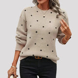 Van Elst Mode® | Gebreide trui met stippen in Khaki - Finn Jules