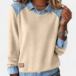 Van Delft Mode ® | Trendy Lange Mouwen Damestrui in Khaki - Finn Jules