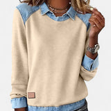 Van Delft Mode ® | Trendy Lange Mouwen Damestrui in Khaki - Finn Jules