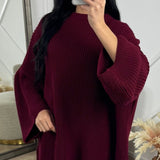 PRE ORDER Oversized Gebreide Knit Trui WORDT VERZONDEN OP 14-09 in Bordeaux - Finn Jules