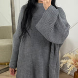 PRE ORDER Oversized Gebreide Knit Trui WORDT VERZONDEN OP 14-09 in Charcoal grey - Finn Jules