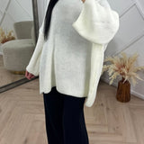 PRE ORDER Oversized Gebreide Knit Trui WORDT VERZONDEN OP 14-09 in Creme - Finn Jules