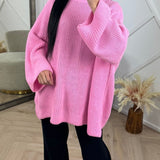 PRE ORDER Oversized Gebreide Knit Trui WORDT VERZONDEN OP 14-09 in Roze - Finn Jules