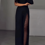 Ines™ | Moderne jumpsuit met wijde pijpen in Zwart - Finn Jules