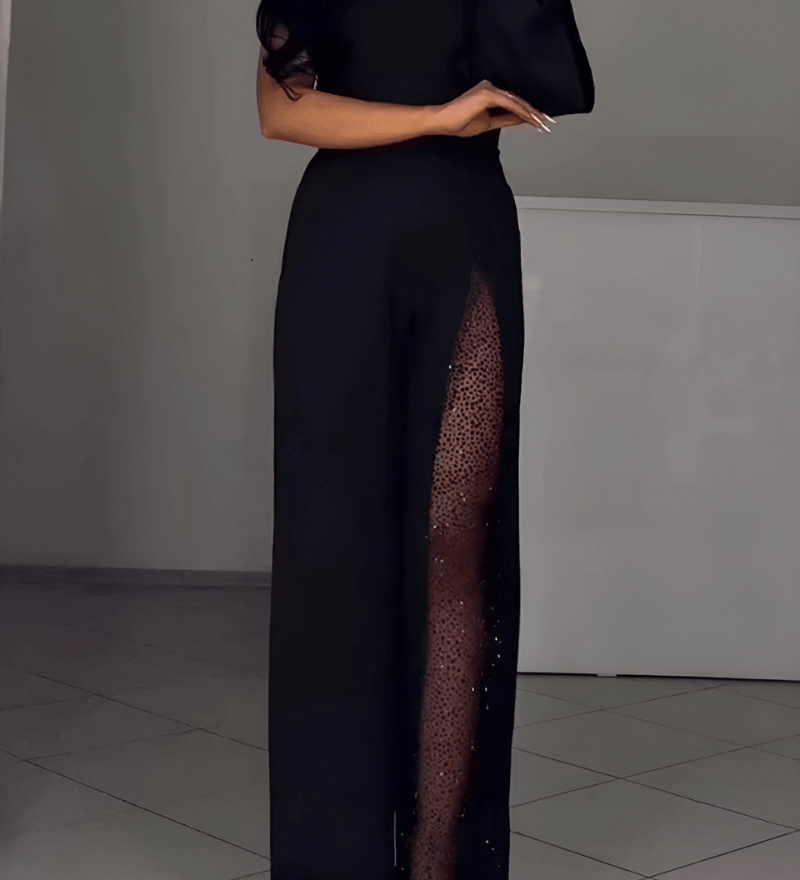 Ines™ | Moderne jumpsuit met wijde pijpen in Zwart - Finn Jules