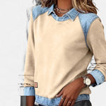 Van Delft Mode ® | Trendy Lange Mouwen Damestrui in Khaki - Finn Jules