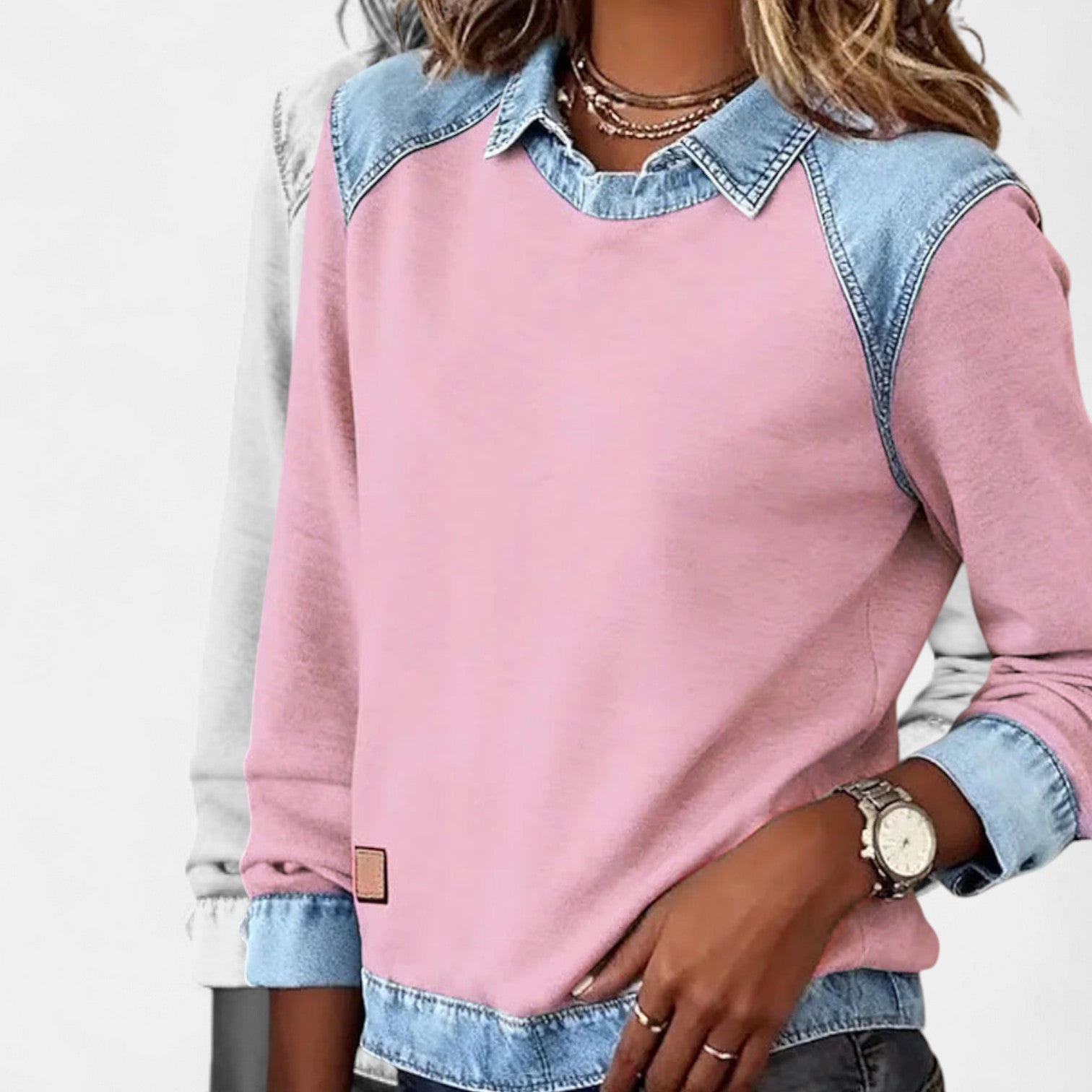 Van Delft Mode ® | Trendy Lange Mouwen Damestrui in Roze - Finn Jules