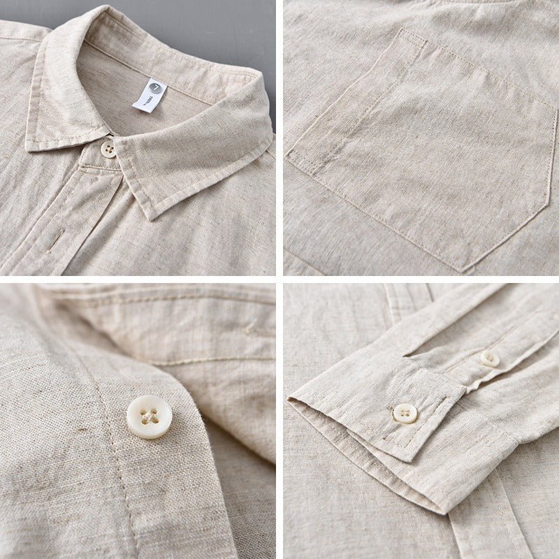 Tropicana 100% Linen Shirt in Beige - Finn Jules