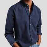 Van Elst Mode® | Comfortabel heren overhemd in Marineblauw - Finn Jules