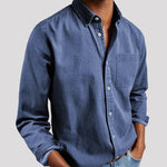 Van Elst Mode® | Comfortabel heren overhemd in Blauw - Finn Jules