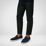 Elegant Suede Loafers in Marineblauw - Finn Jules