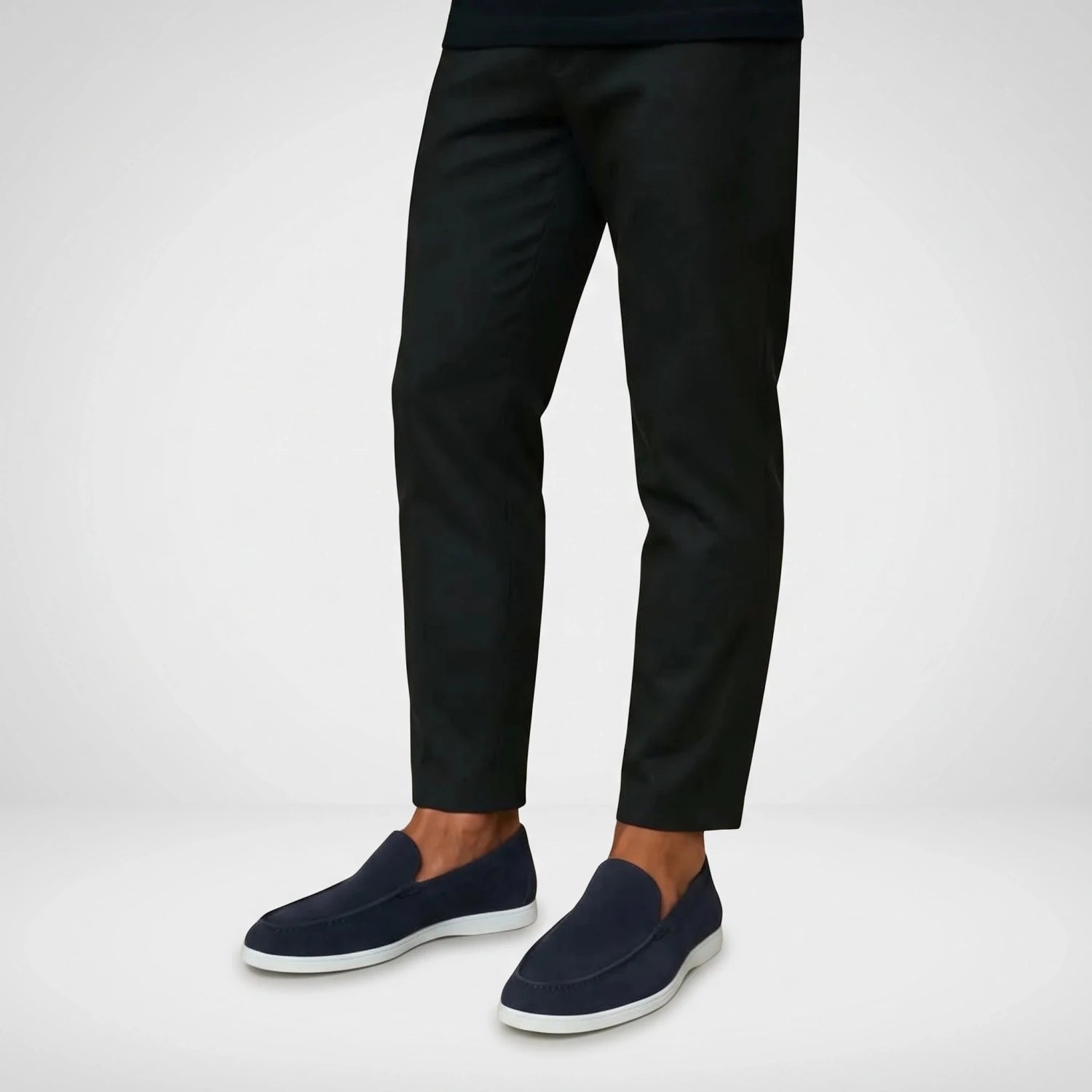 Elegant Suede Loafers in Marineblauw - Finn Jules