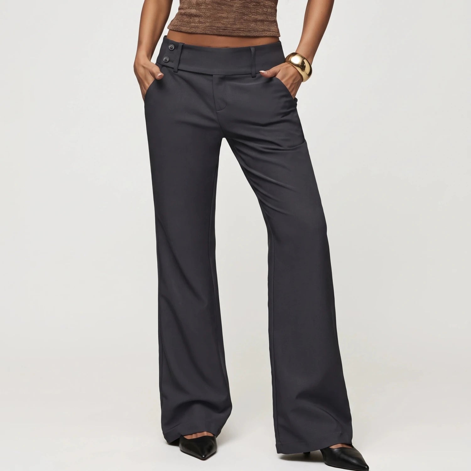 Duna™ | Moderne Losse Broek in Donkergrijs - Finn Jules