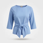 Daria™ | Stijlvolle Strik Taille Top (1+1 Gratis) in Lichtblauw - Finn Jules