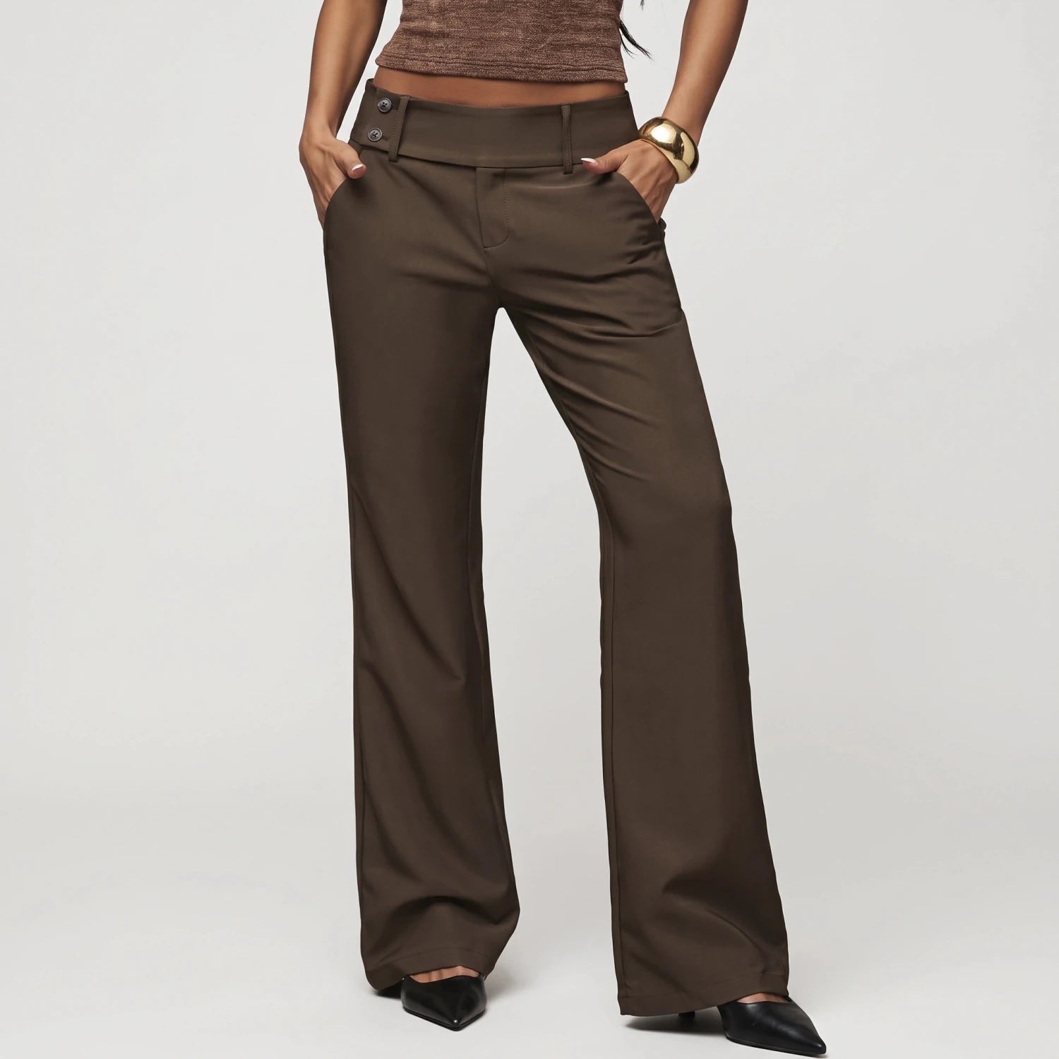 Duna™ | Moderne Losse Broek in Bruin - Finn Jules
