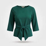 Daria™ | Stijlvolle Strik Taille Top (1+1 Gratis) in Groen - Finn Jules