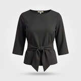 Daria™ | Stijlvolle Strik Taille Top (1+1 Gratis) in Zwart - Finn Jules