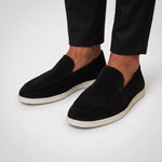 Elegant Suede Loafers in Zwart - Finn Jules