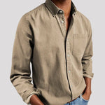 Van Elst Mode® | Comfortabel heren overhemd in Khaki - Finn Jules