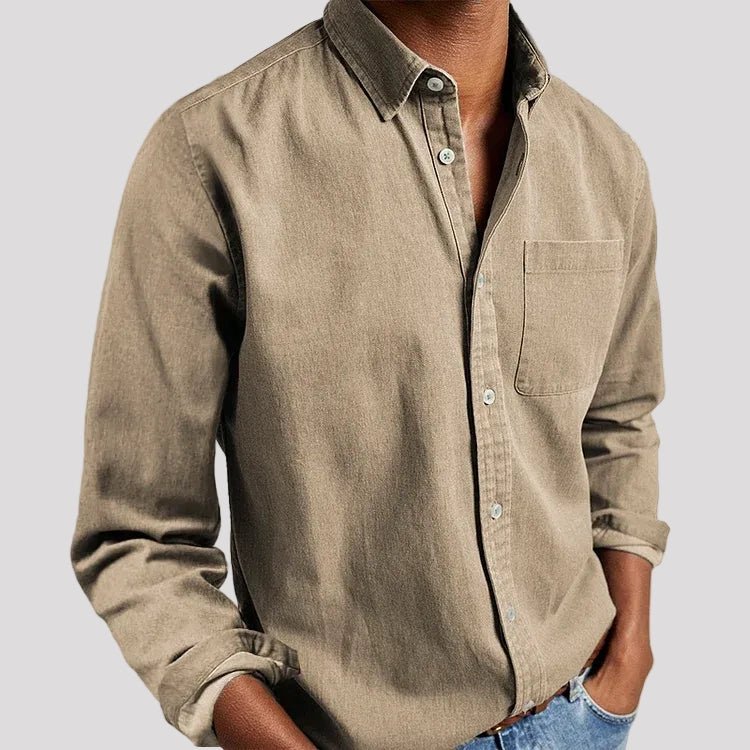 Van Elst Mode® | Comfortabel heren overhemd in Khaki - Finn Jules