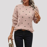 Van Elst Mode® | Gebreide trui met stippen in Roze - Finn Jules