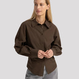 Blouse met tailleaccent in Bruin - Finn Jules