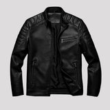Bikerjack Heren Kunstleer Slim Fit — Lucas in Zwart - Finn Jules