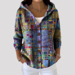 Cardigan Dames - Comfortabel Knoopvest Met Print — Liv in Lichtgeel - Finn Jules
