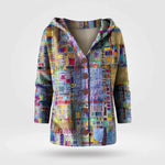 Cardigan Dames - Comfortabel Knoopvest Met Print — Liv in Paars - Finn Jules