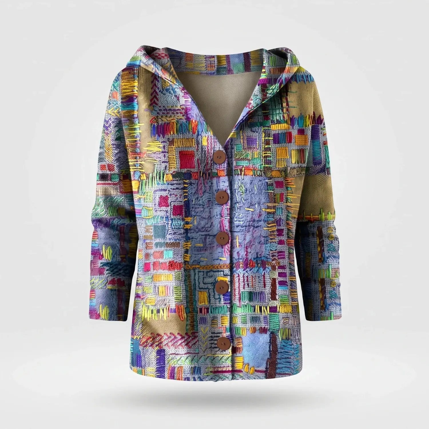 Cardigan Dames - Comfortabel Knoopvest Met Print — Liv in Paars - Finn Jules