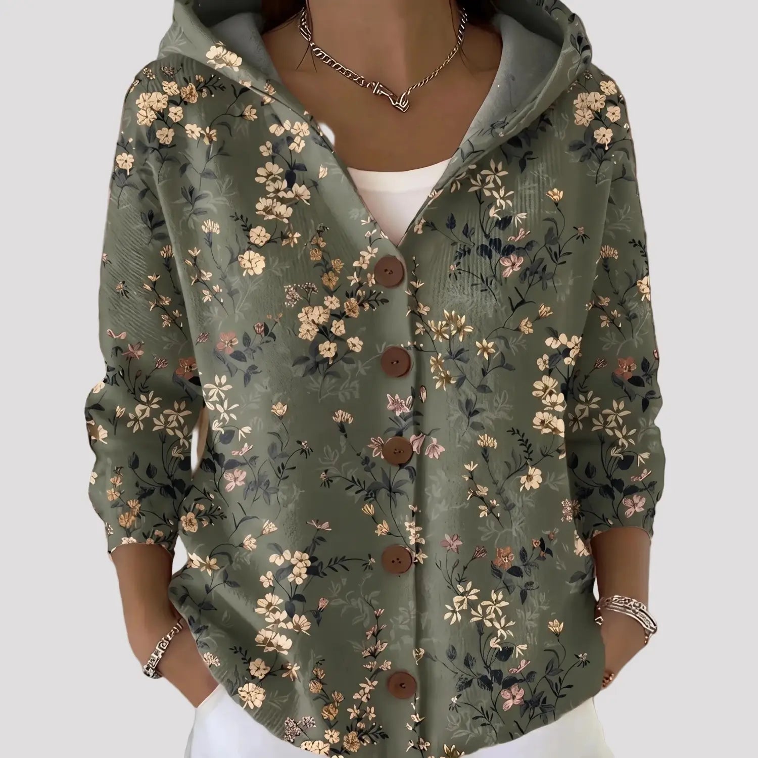 Cardigan Dames - Comfortabel Knoopvest Met Print — Liv in Poederroze - Finn Jules