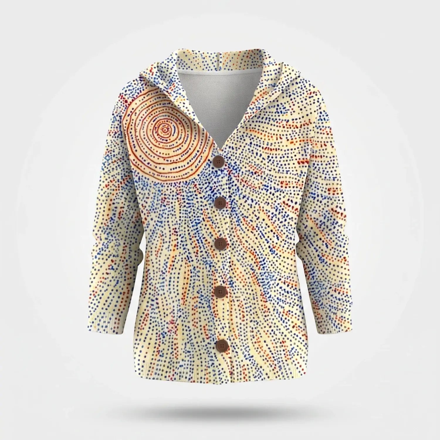 Cardigan Dames - Comfortabel Knoopvest Met Print — Liv in Poederroze - Finn Jules