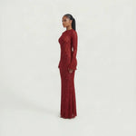 Elegant Maxi-Jurk Dames - Animalprint Fishtail — Noa in Rood - Finn Jules