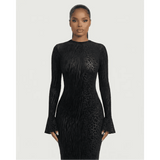 Elegant Maxi-Jurk Dames - Animalprint Fishtail — Noa in Zwart - Finn Jules
