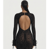 Elegant Maxi-Jurk Dames - Animalprint Fishtail — Noa in Zwart - Finn Jules
