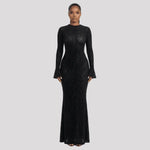 Elegant Maxi-Jurk Dames - Animalprint Fishtail — Noa in Zwart - Finn Jules