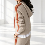 Gebreid Huispak Dames - Sportieve Streep — Eva in Beige - Finn Jules