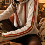 Gebreid Huispak Dames - Sportieve Streep — Eva in Beige - Finn Jules