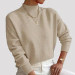 Gebreide Coltrui Dames - Elegante Warme Wintertrui - Sophie in Beige - Finn Jules