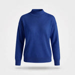Gebreide Coltrui Dames - Elegante Warme Wintertrui - Sophie in Blauw - Finn Jules