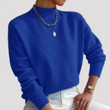 Gebreide Coltrui Dames - Elegante Warme Wintertrui - Sophie in Blauw - Finn Jules