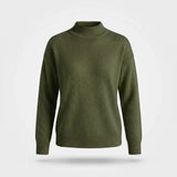 Gebreide Coltrui Dames - Elegante Warme Wintertrui - Sophie in Groen - Finn Jules