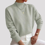 Gebreide Coltrui Dames - Elegante Warme Wintertrui - Sophie in Lichtgroen - Finn Jules