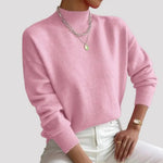 Gebreide Coltrui Dames - Elegante Warme Wintertrui - Sophie in Lichtroze - Finn Jules