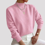 Gebreide Coltrui Dames - Elegante Warme Wintertrui - Sophie in Lichtroze - Finn Jules
