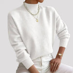Gebreide Coltrui Dames - Elegante Warme Wintertrui - Sophie in Wit - Finn Jules