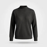 Gebreide Coltrui Dames - Elegante Warme Wintertrui - Sophie in Zwart - Finn Jules