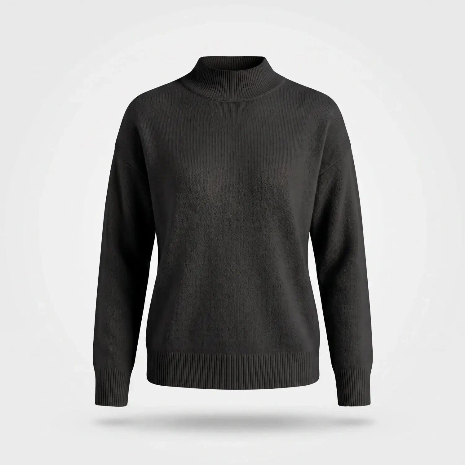 Gebreide Coltrui Dames - Elegante Warme Wintertrui - Sophie in Zwart - Finn Jules