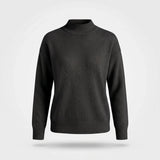 Gebreide Coltrui Dames - Elegante Warme Wintertrui - Sophie in Zwart - Finn Jules